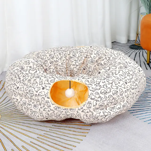 Donut Cat Nest Tunnel Four Seasons Universal Toy Maze Black White Cat - Shop at LoveMi