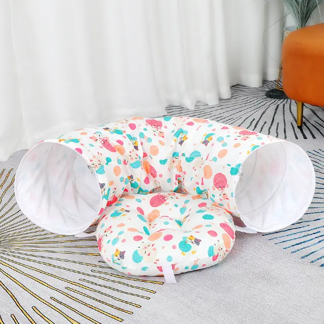 Donut Cat Nest Tunnel Four Seasons Universal Toy Maze Lucky Cat Half Circle - Shop at LoveMi