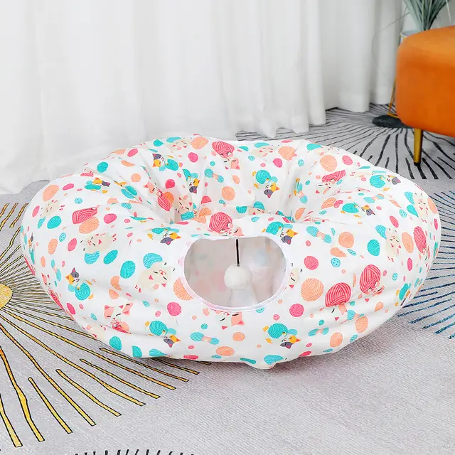 Donut Cat Nest Tunnel Four Seasons Universal Toy Maze Lucky Cat - Shop at LoveMi