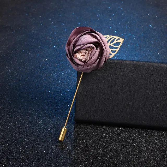 Fashion Long Needle Bud Fabric Brooch Taupe - Shop at LoveMi