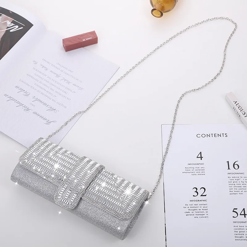 Women's One Shoulder Portable Messenger Evening Bag Silver - Shop at LoveMi