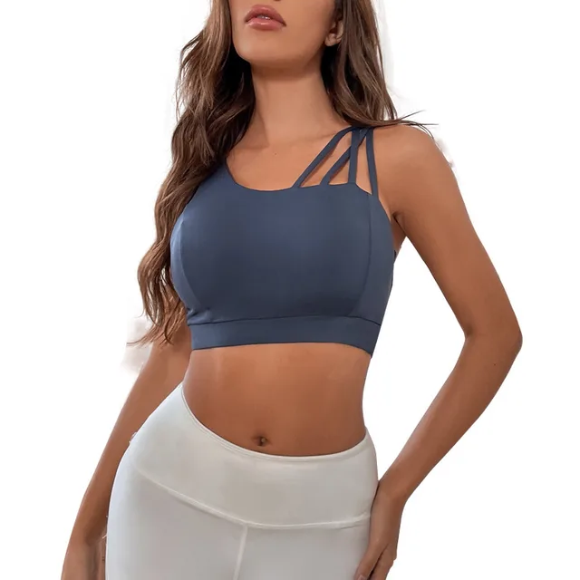 European And American Sports Underwear Yoga Beautiful Back Cross Bra Dark Blue - Shop at LoveMi