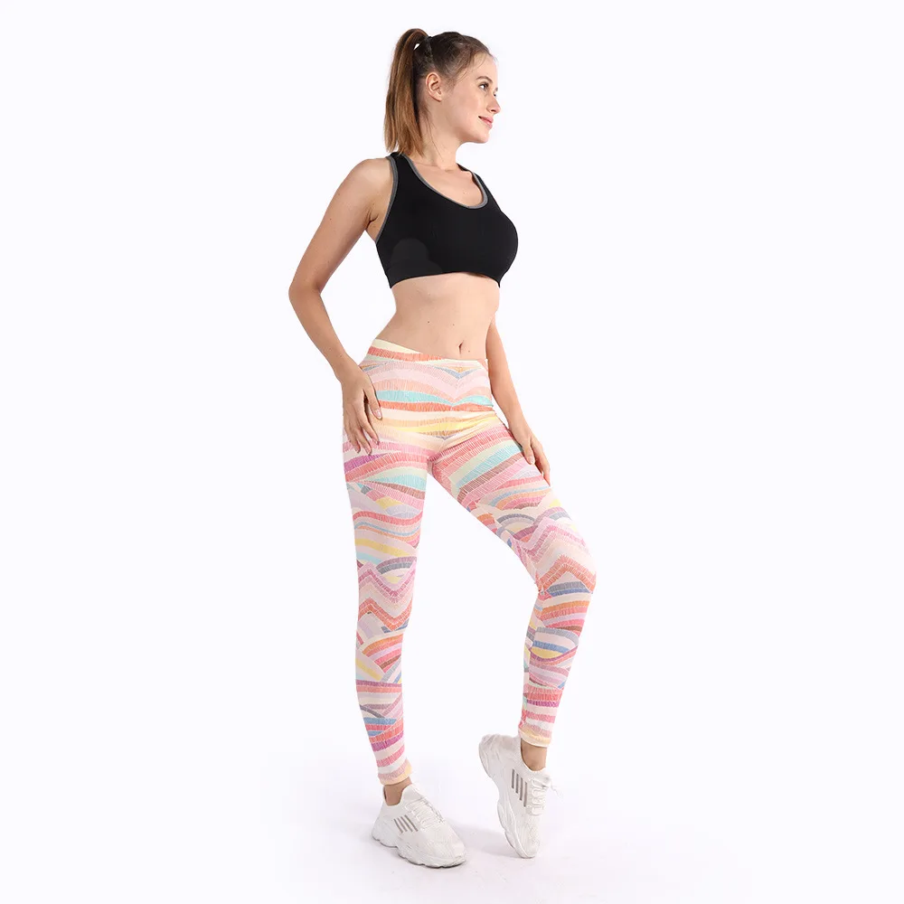 Nylon Stretch Outdoor Tights Digital Print Yoga Pants Women's Sports Leggings - Shop at LoveMi