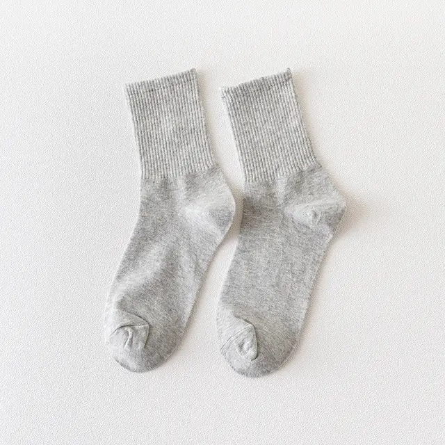 Candy Color Long Tube Cute Student Socks Casual Grey - Shop at LoveMi