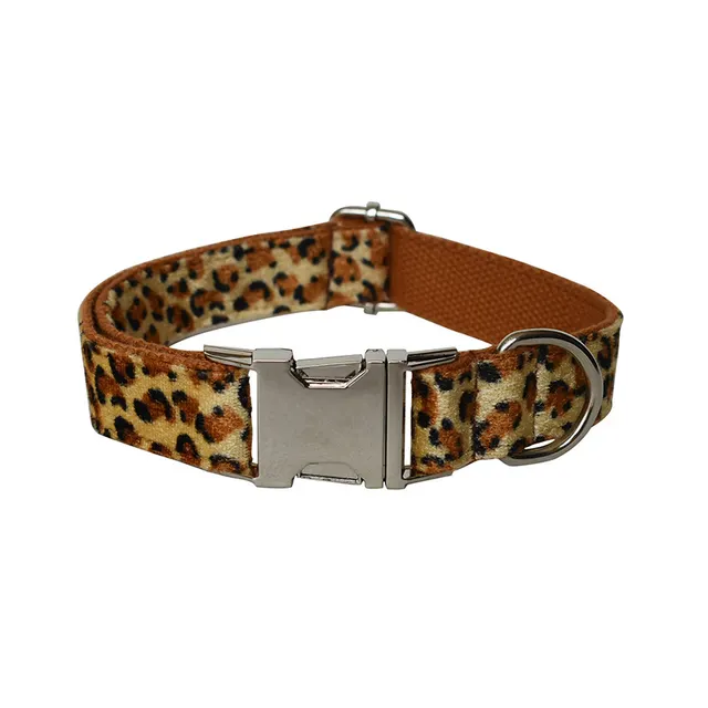 Deep Bottom Leopard Print Zinc Alloy Dog Collar Dog Ring - Shop at LoveMi