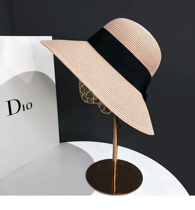 Women's Art Bow Big Brim Sun Hat Pink - Shop at LoveMi