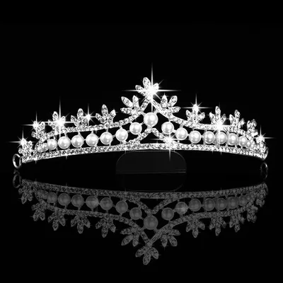 Bridal Pearl Crown Jewelry Hair Accessories Silver - Shop at LoveMi