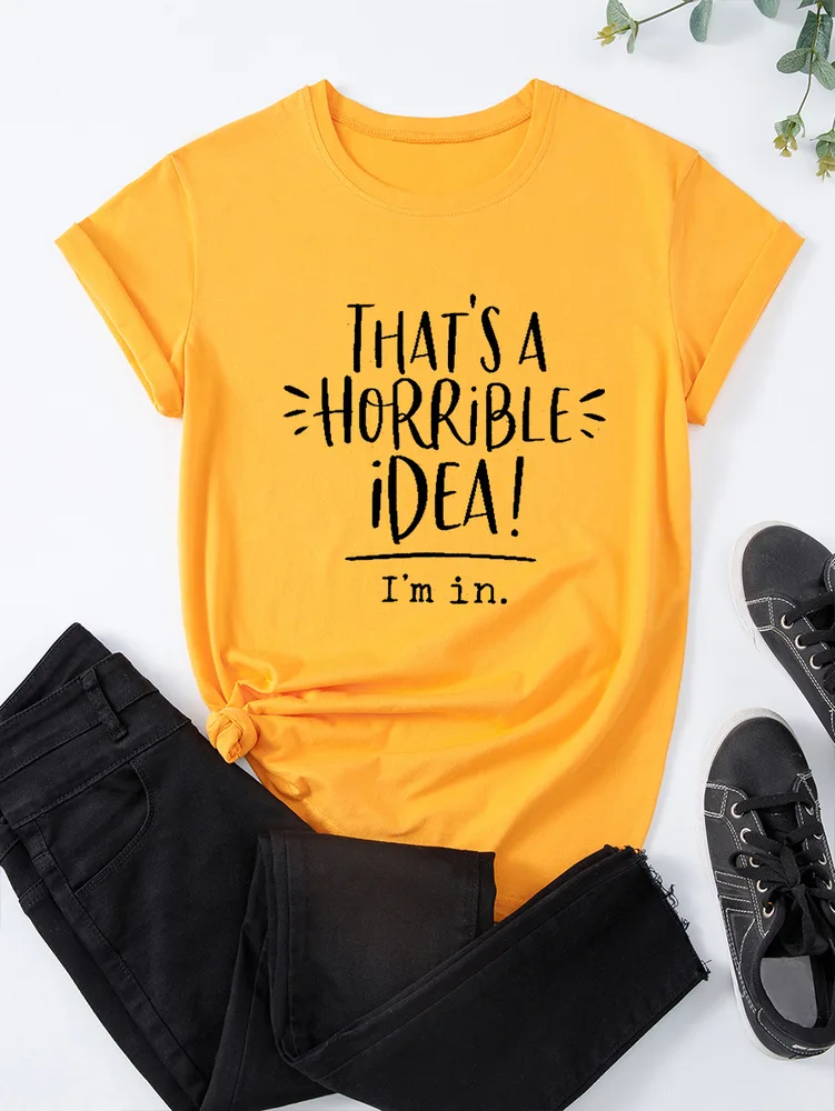 Women's Casual Simple Printed Short Sleeve Top Ginger - Shop at LoveMi