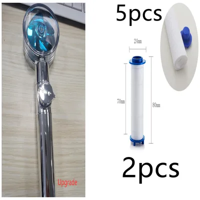 New Turbo Propeller Shower Head Water Saving High Preassure Flow 360 Degrees With Fan Extension Showerhead Rainfall With Holder Set20 - Shop at LoveMi