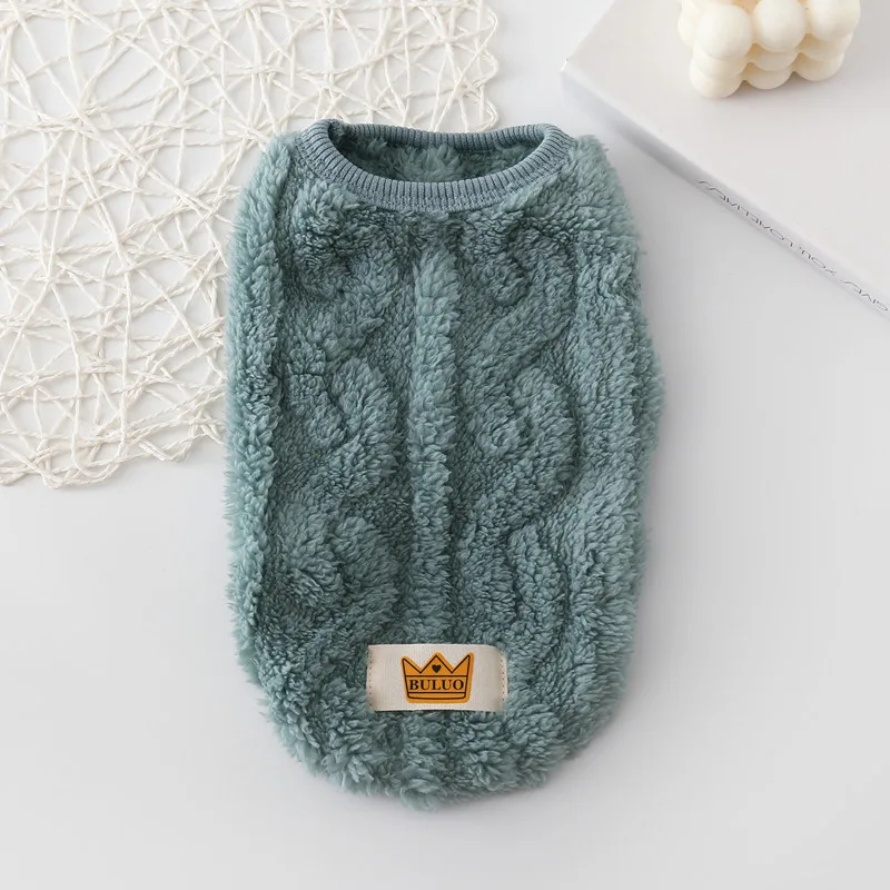 New Pet Clothes Dog Warm Cotton Vest Double Sided Fleece Green - Shop at LoveMi