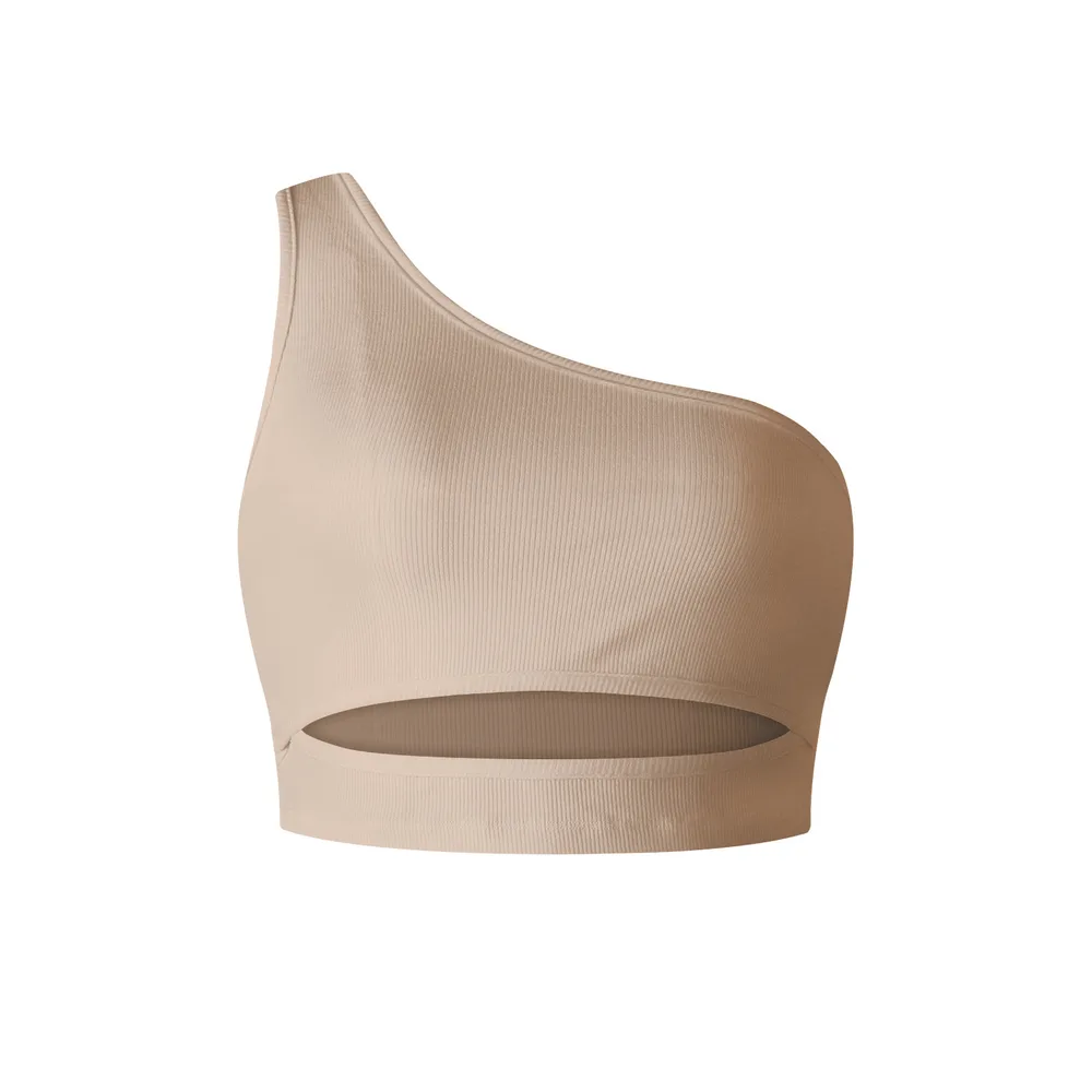 Women's Summer Sloping Shoulder Short Cropped Ribbed Vest Gsbe045 L - Shop at LoveMi