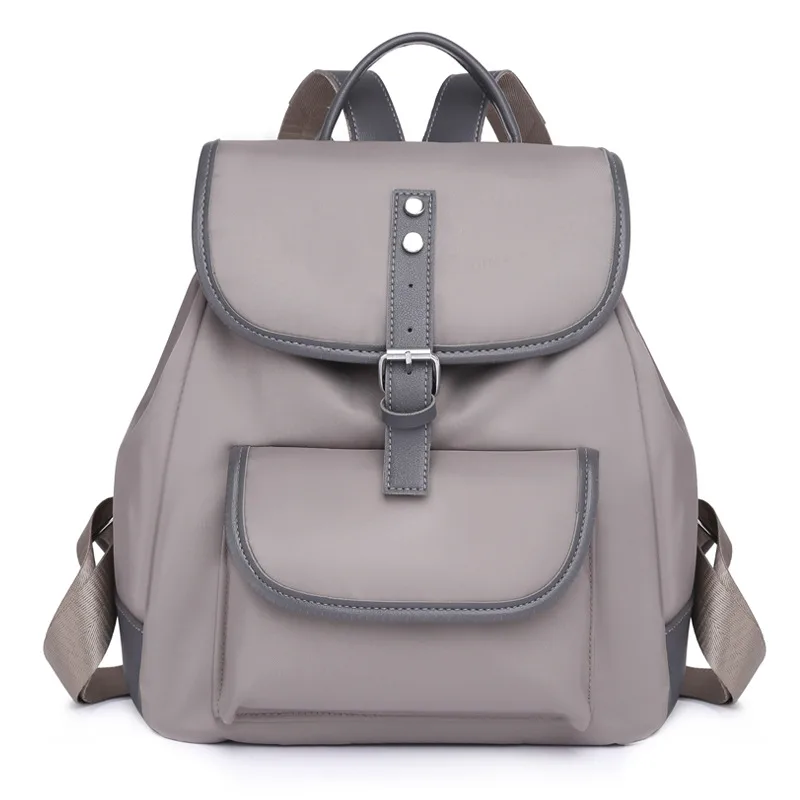 Women's Simple Lightweight Multifunctional Oxford Cloth Travel Anti theft Backpack Grey - Shop at LoveMi