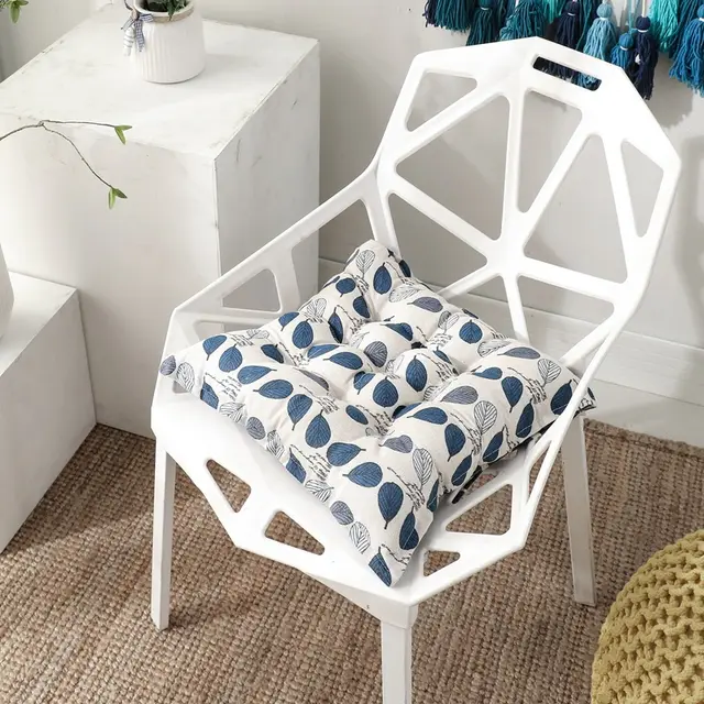 Office Home Straps Non slip Chair Cushion Banana Leaf Blue - Shop at LoveMi