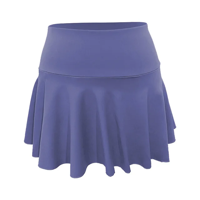 Nude Fake Two piece Pleated Sports Tennis Skirt Fog Blue - Shop at LoveMi