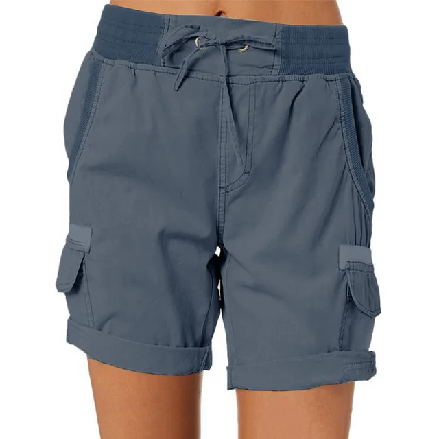 Women's Casual High Waist Cargo Shorts Dark Blue - Shop at LoveMi