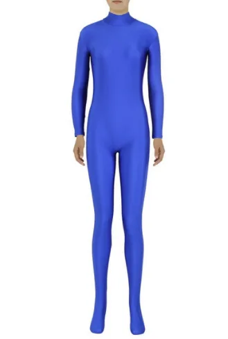 Solid Color Drag Gymnastics Stage Costume One Piece Royal Blue - Shop at LoveMi