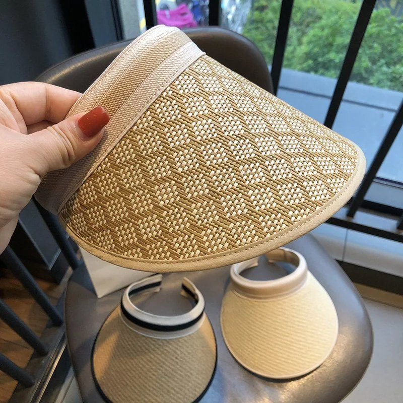 Shade Straw Plaid Sun Hat - Diamond Khaki