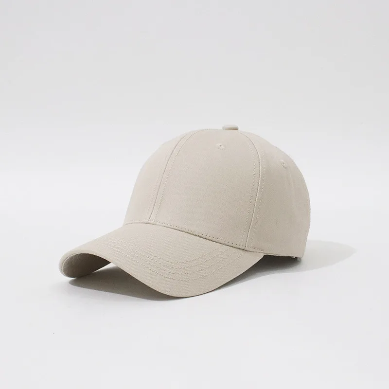 New Hard Top Solid Color Simple Fashion Household Baseball Hat Beige - Shop at LoveMi