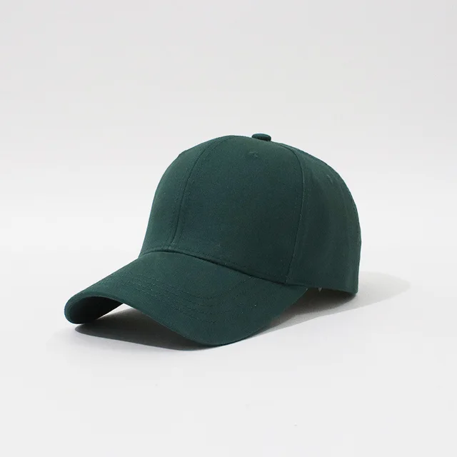 New Hard Top Solid Color Simple Fashion Household Baseball Hat Dark Green - Shop at LoveMi