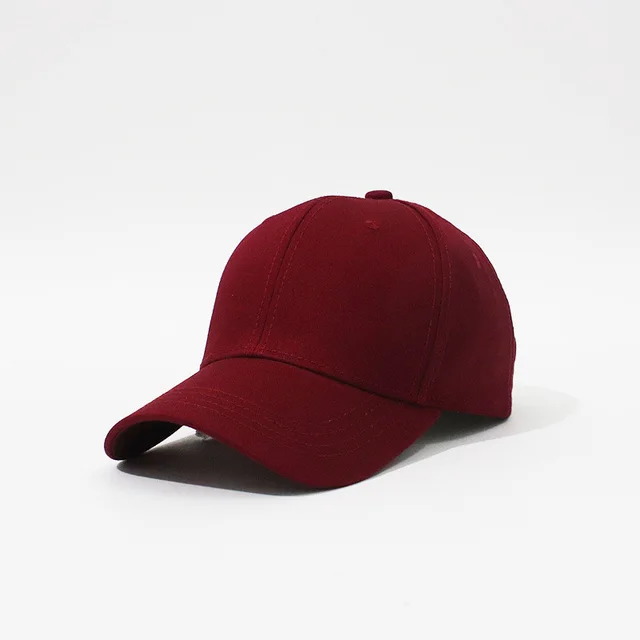 New Hard Top Solid Color Simple Fashion Household Baseball Hat Dark Red - Shop at LoveMi