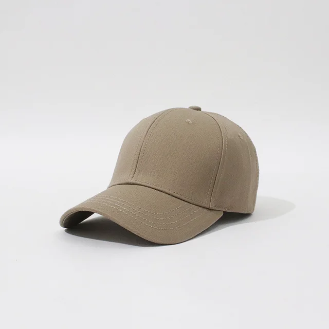 New Hard Top Solid Color Simple Fashion Household Baseball Hat Khaki - Shop at LoveMi