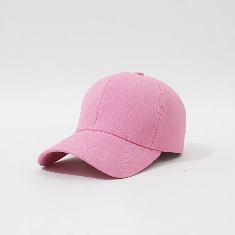 New Hard Top Solid Color Simple Fashion Household Baseball Hat Pink - Shop at LoveMi