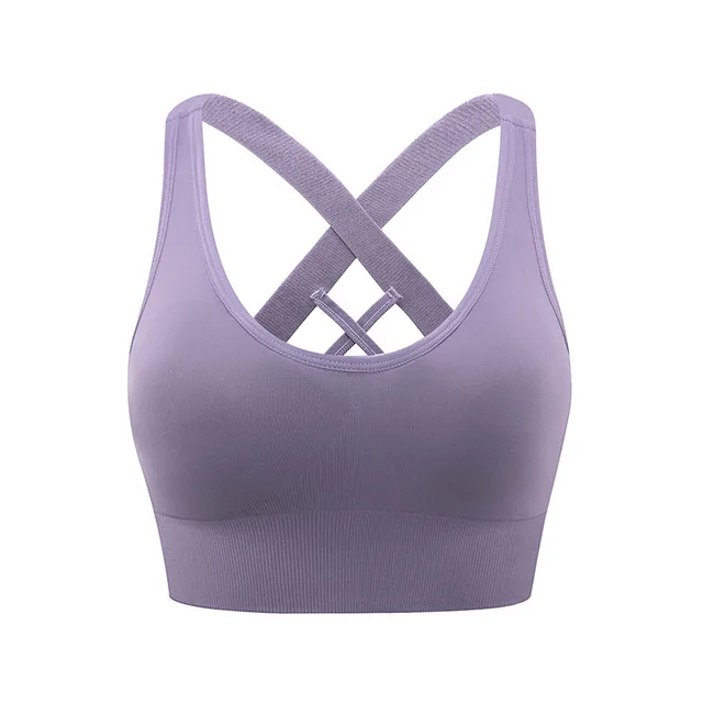 Back And Gather The Shockproof Sports Bra Without Steel Purple - Shop at LoveMi