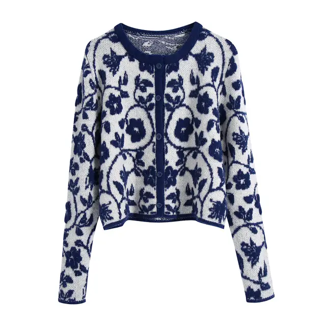 New European And American Women's Floral Jacquard Knitted Sweater - Shop at LoveMi