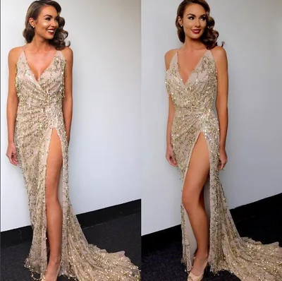 Women's Fringe High Cut Sling Dress Apricot - Shop at LoveMi