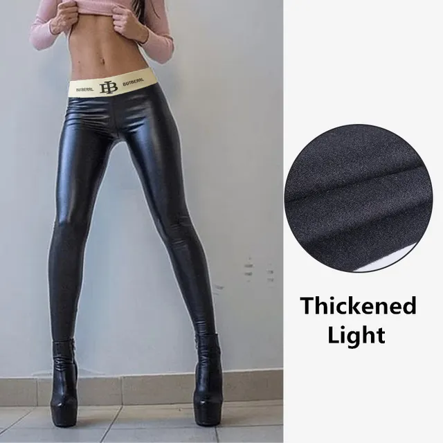 Letter Belt PU Leather Pants Large Size Letter Thin Velvet - Shop at LoveMi