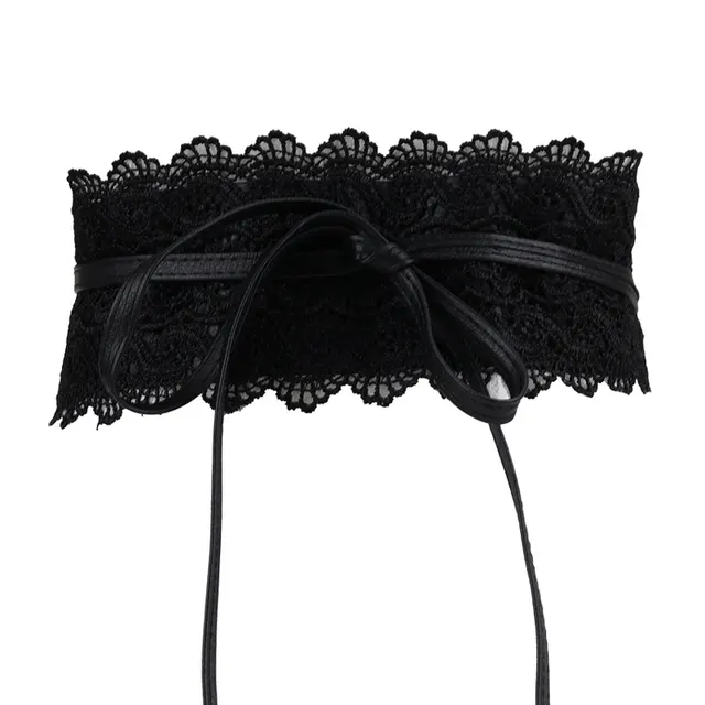 Lace Girdle Outer Shirt Lace Versatile Decorative Belt Black - Shop at LoveMi