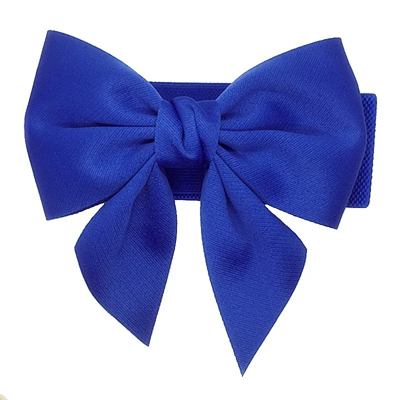 Elastic Ladies Fashion Bow Elastic Waistband - Blue