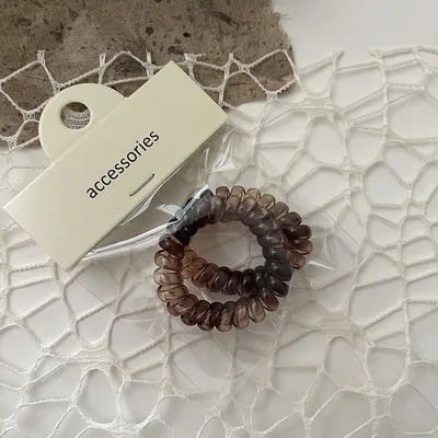 Women's Summer High end Telephone Cord Hair Rope Set Light Tortoiseshell - Shop at LoveMi