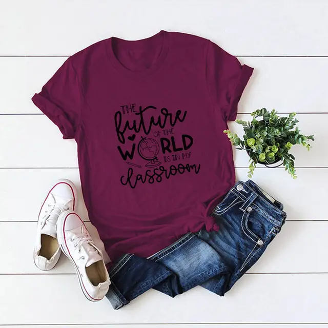 Slim Fit Casual Large Size Short Sleeve Women's T shirt Wine Red - Shop at LoveMi