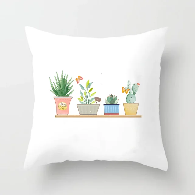Soft Cactus Print Throw Pillow Cushion Cover Color I - Shop at LoveMi