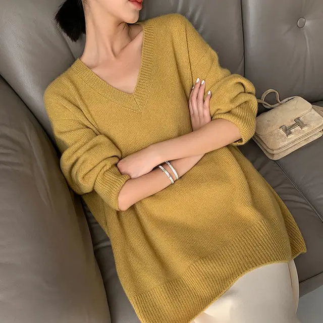 New Lazy Soft Waxy Three dimensional Casual Sweater Ginger - Shop at LoveMi