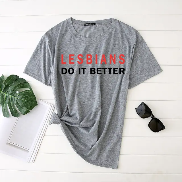 Feminist Slogan Letter Short sleeved T shirt For Women Light Grey - Shop at LoveMi