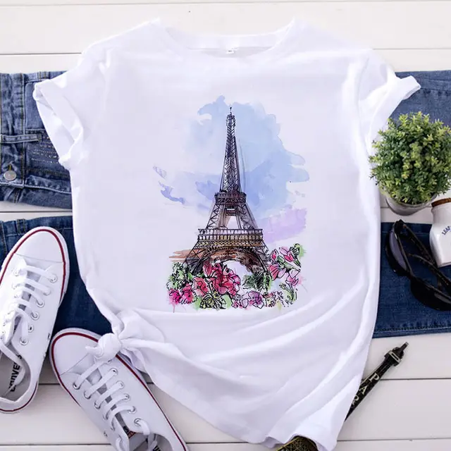 Popular Butterfly Flower Women's Short Sleeve Loose T shirt Yh 11507 - Shop at LoveMi