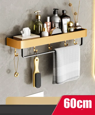 Bathroom Perforated Towel Storage Rack 60Cm With Hook With Rod - Shop at LoveMi