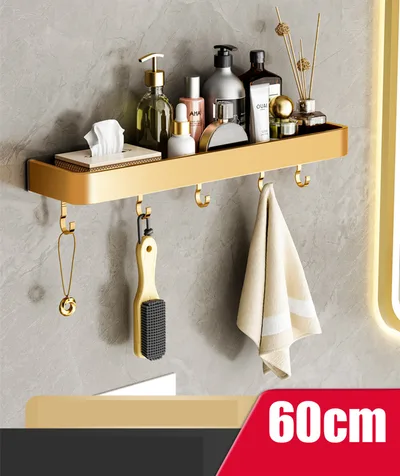 Bathroom Perforated Towel Storage Rack 60Cm With Hook - Shop at LoveMi