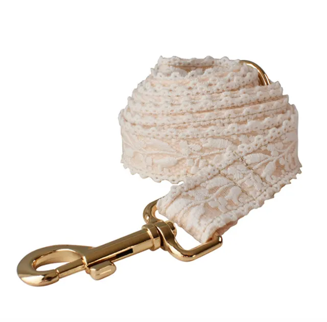Leaf Lace Pet Collar Bow Metal Buckle Dog Leash - Shop at LoveMi