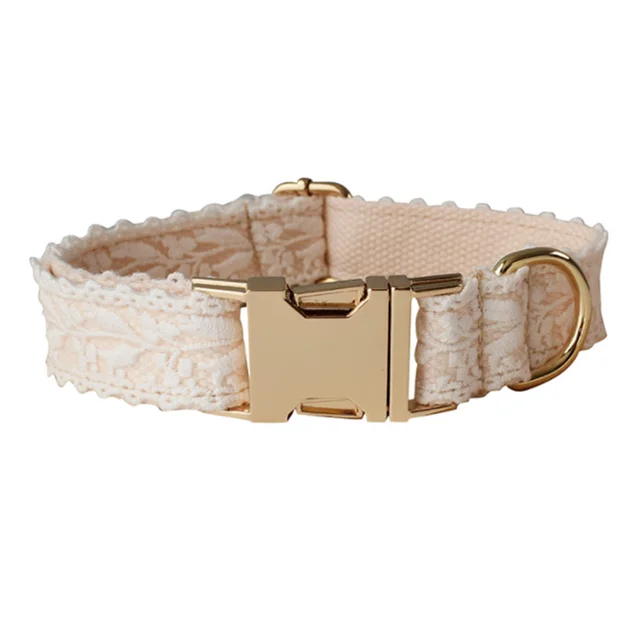 Leaf Lace Pet Collar Bow Metal Buckle Dog Ring - Shop at LoveMi