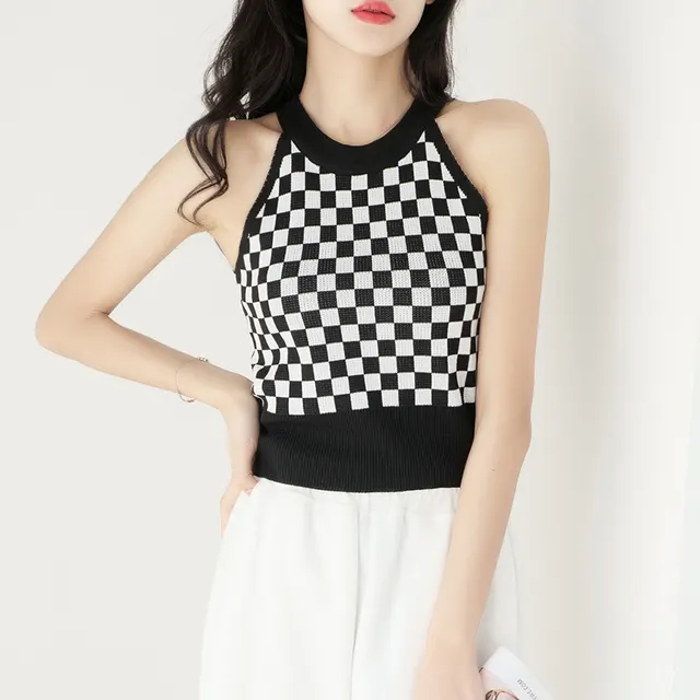 Women's Outer Wear Ice Silk Sleeveless Knitted Sweater Black - Shop at LoveMi