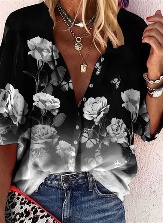 New Women's Short Sleeve Shirt Top Picture Color2 - Shop at LoveMi