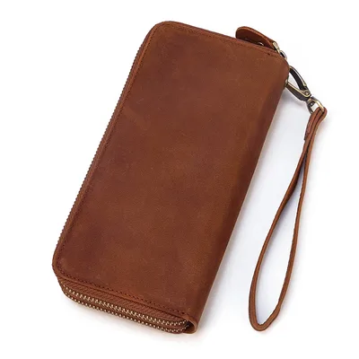 Men's Vintage Double Leather Clutch Bag Brown - Shop at LoveMi