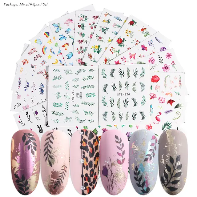 Black And White Lace Flower Nail Art Sticker Set Stz808855 - Shop at LoveMi
