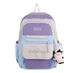 Simple College Casual Waterproof Schoolbag - Purple