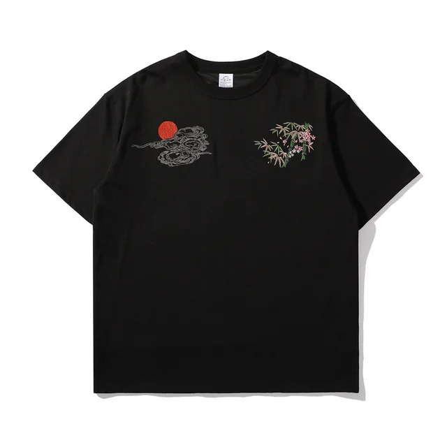Teenagers Dropped Shoulder Loose Tide Brand Half Sleeves Black - Shop at LoveMi