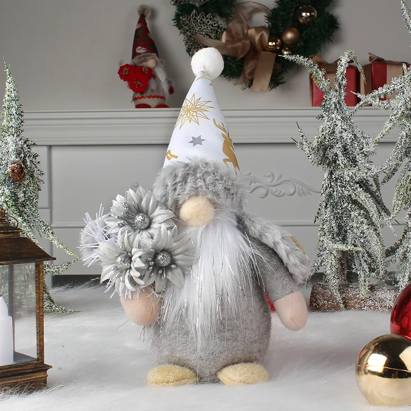 Hooded Faceless Doll Santa Claus Ornament Silver - Shop at LoveMi