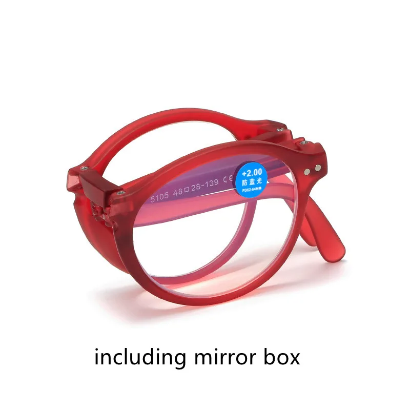 New Fashion Men's Folding Reading Glasses Anti-Blue Light - Red Frame